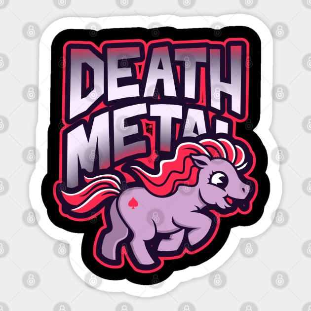 Death Metal Unicorn Funny Heavy Metal Music Sticker by PlimPlom